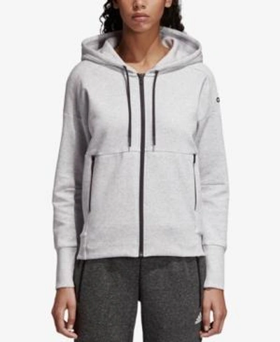 Shop Adidas Originals Adidas Stadium Id Relaxed Zip Hoodie In Stadium Heather