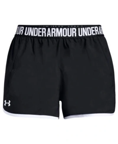Shop Under Armour Play Up Woven Shorts In Black/white