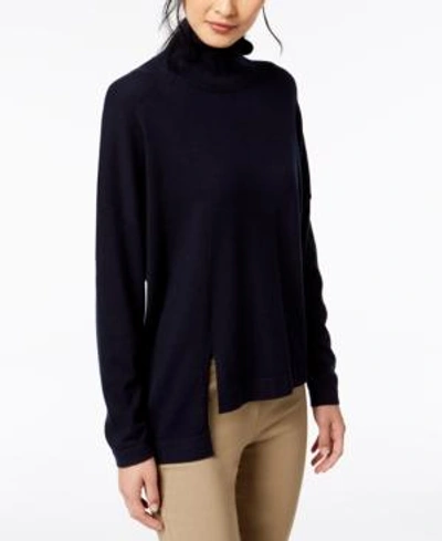 Shop Weekend Max Mara Fanale Asymmetrical-hem Mock-neck Sweater In Ultramarine