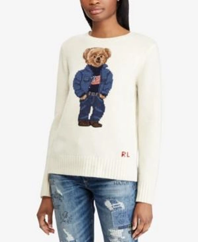 Shop Polo Ralph Lauren Polo Bear Sweater In Natural