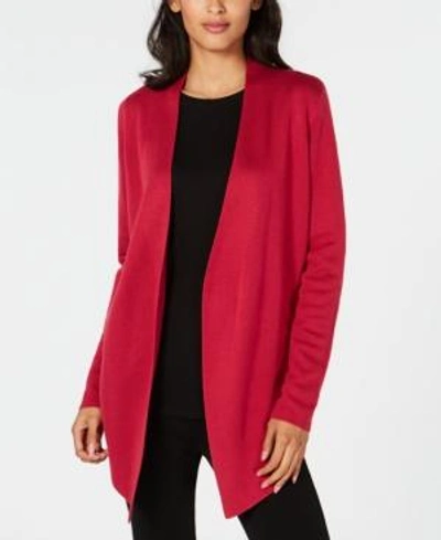 Shop Eileen Fisher Tencel Angle-front Cardigan In Radish