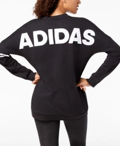 Shop Adidas Originals Adidas Relaxed Logo Sweatshirt In Black