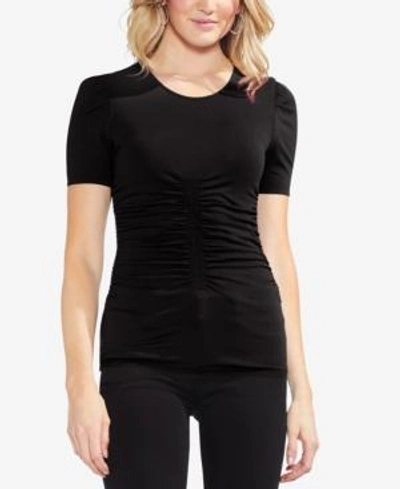 Shop Vince Camuto Ruched Top In Rich Black