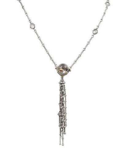 Shop Konstantino Pythia Crystal & Corundum Tassel Necklace In Silver