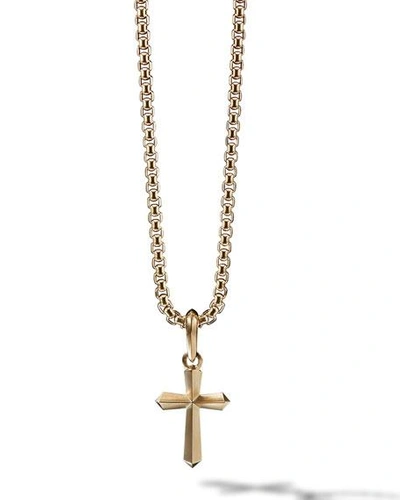 Shop David Yurman Men's Roman Cross Pendant In 18k Gold, 19mm