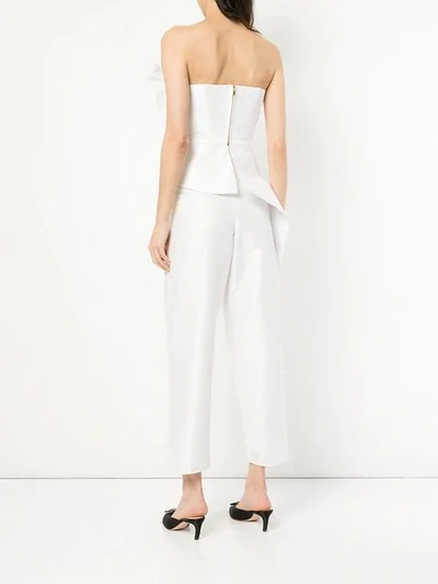 Shop Bambah Jazmine Strapless Peplum Top In White