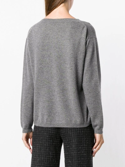 Shop Aspesi Cashmere Fine Knit Sweater - Grey