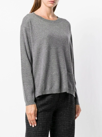 Shop Aspesi Cashmere Fine Knit Sweater - Grey
