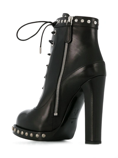 Shop Alexander Mcqueen Studded Ankle Boots - Black