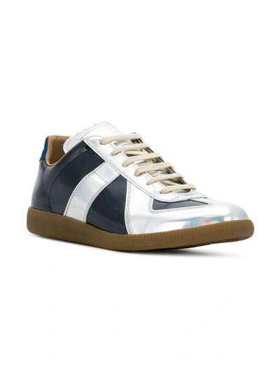 Shop Maison Margiela Low-top Metallic Replica Sneakers - Blue