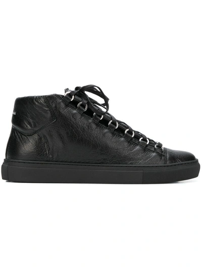 Shop Balenciaga Lace-up Sneakers In Black