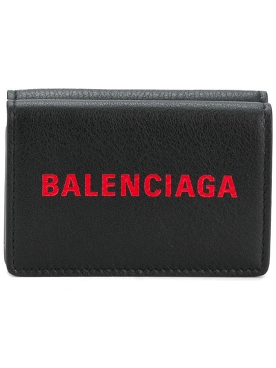Shop Balenciaga Logo Wallet - Black