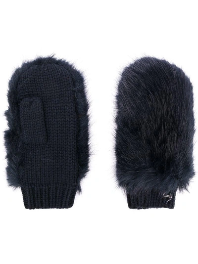 Shop Urbancode Furry Gloves - Blue