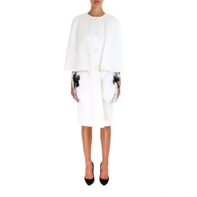 Shop Fendi Fur Coat In White