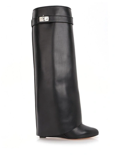 Shop Givenchy Shark High Boots In Black