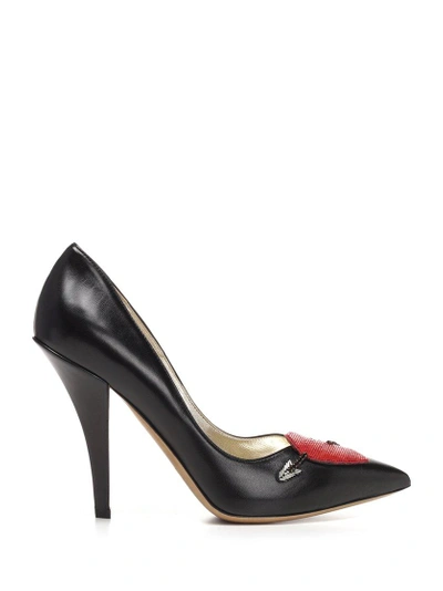 Shop Valentino Love Story Heart Pumps In Black