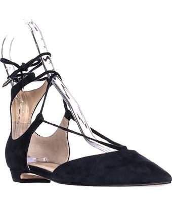 pointed toe tie up flats