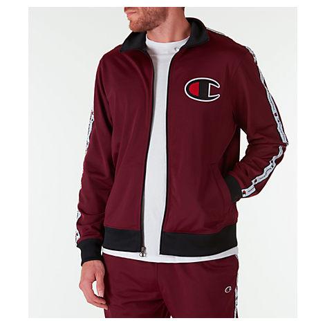 men's champion side tape track jacket