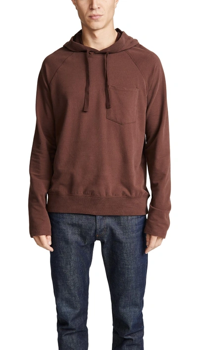 Shop Atm Anthony Thomas Melillo Brushed Fleece Pullover Hoodie In Wine