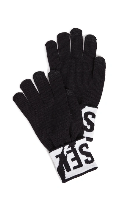 Shop Diesel K-screex Gloves In Black