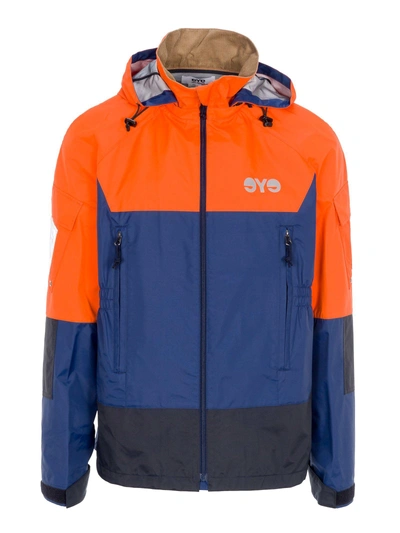 Shop Junya Watanabe Hooded Jacket In Navy + Orange