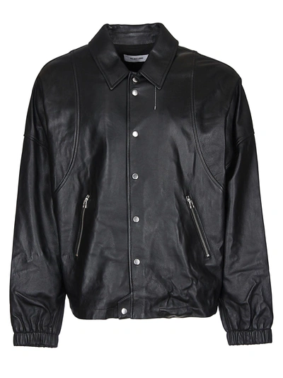 Shop Helmut Lang Coach Leather Jacket In Nero