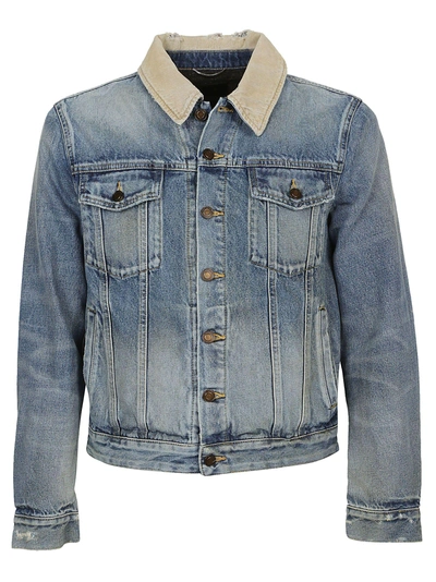 Shop Saint Laurent Denim Jacket In Rusty Light Blue