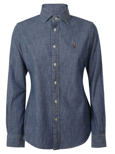 Shop Polo Ralph Lauren Fitted Denim Shirt In Blue