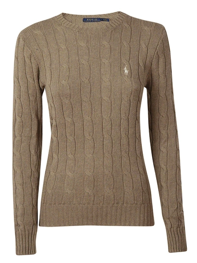 Shop Polo Ralph Lauren Cable Knit Sweater In Brown