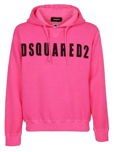 Shop Dsquared2 Hoodie In Fluo Pink