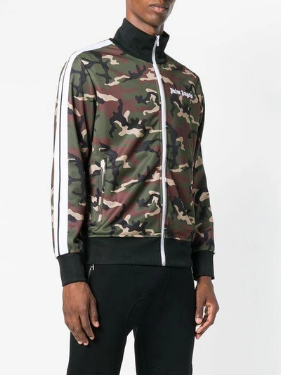 Shop Palm Angels Camouflage Track Jacket In Green