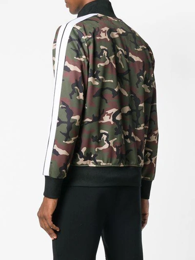 Shop Palm Angels Camouflage Track Jacket In Green