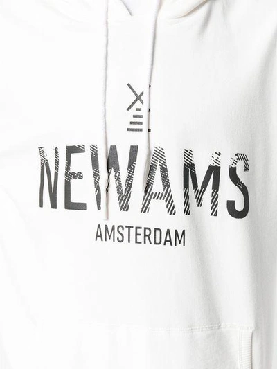 Shop Newams Stamp Logo Hoodie In White