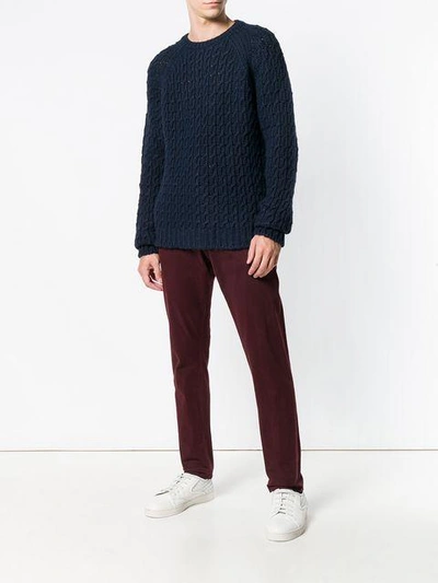 Shop Barena Venezia Barena Cable Knit Sweater - Blue