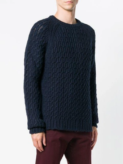 Shop Barena Venezia Barena Cable Knit Sweater - Blue