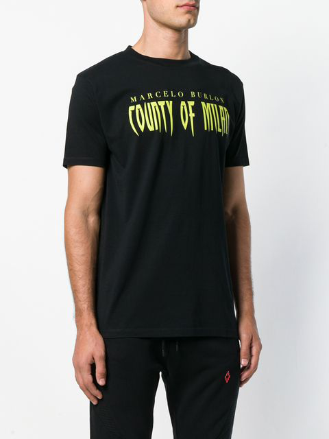 Marcelo Burlon County Of Milan Sleepwalker Printed Cotton T-shirt In Black  | ModeSens