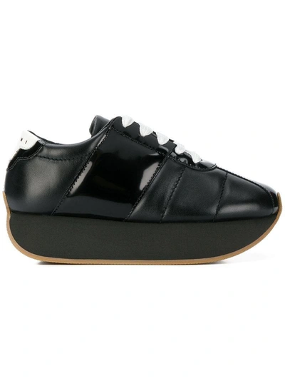 Shop Marni Flatform Sneakers - Black