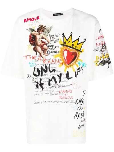 Dolce & Gabbana King Of My Life T-shirt In Angeli Fondo Bianco | ModeSens