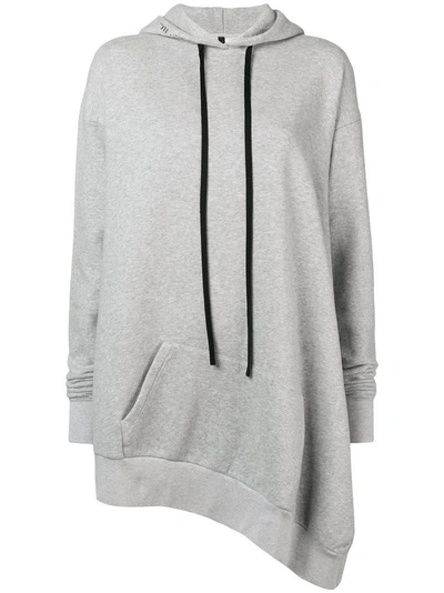 Shop Ben Taverniti Unravel Project Asymmetric Terry Hoodie In Grey