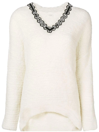 Shop Pinko Fleece Knit Jumper In White