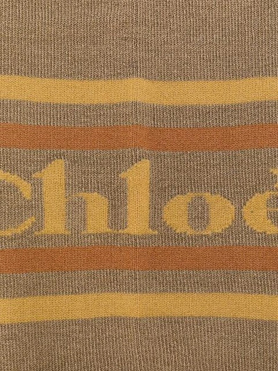 Shop Chloé Over The Knee Logo Socks In Brown