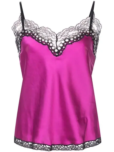 Shop Alexander Wang Lace Spaghetti Strap Top In Pink