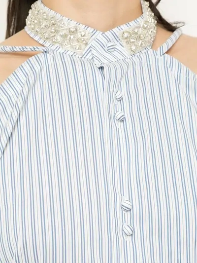Shop Blindness Embellished Collar Shirt In Blue