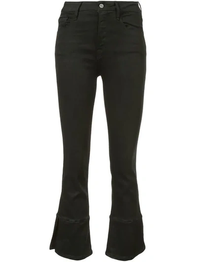 Shop Frame Le Crop Mini Boot Jeans In Black