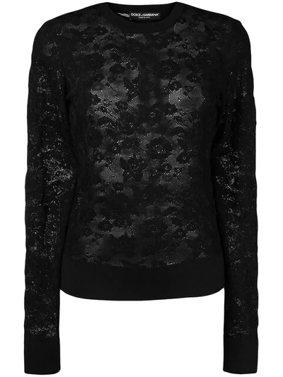 Shop Dolce & Gabbana Lace Jumper - Black