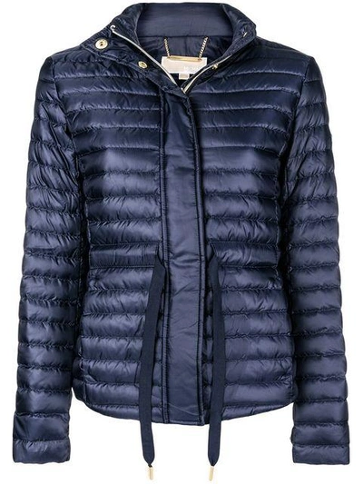 Shop Michael Kors Michael  Concealed Fastening Padded Jacket - Blue