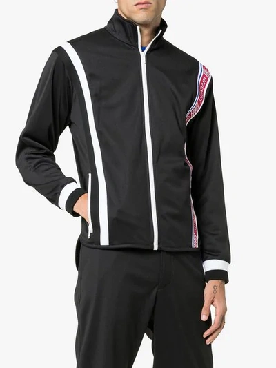 Shop Givenchy Logo Trimmed Panelled Track Jacket In Black