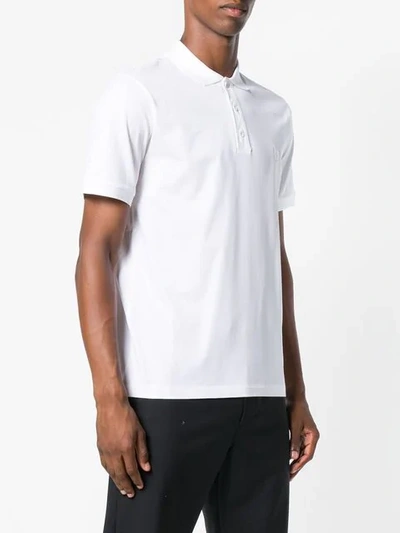 Shop Giorgio Armani Stretch Fit Polo Shirt In White