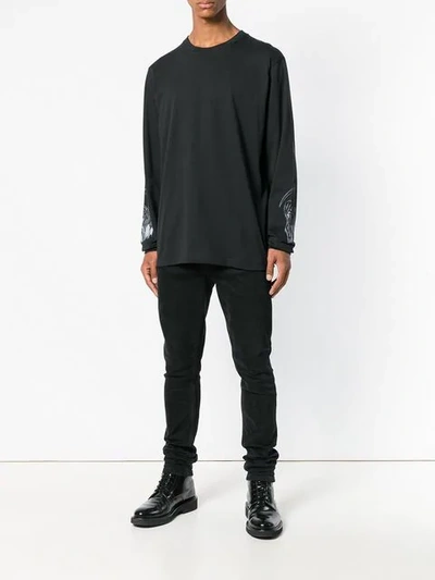 Shop Sss World Corp Reaper Printed Sweatshirt - Black