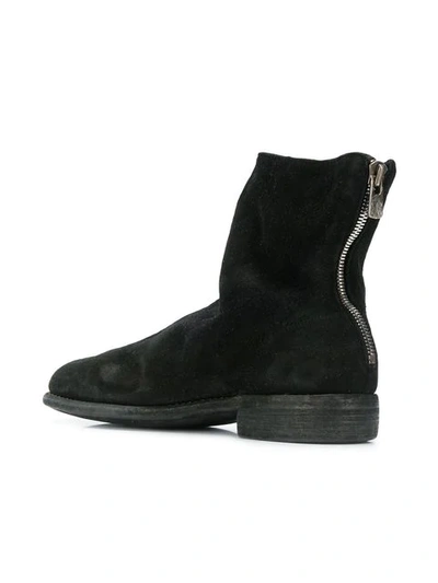 Shop Guidi Reverse Back Zip Boots In Black